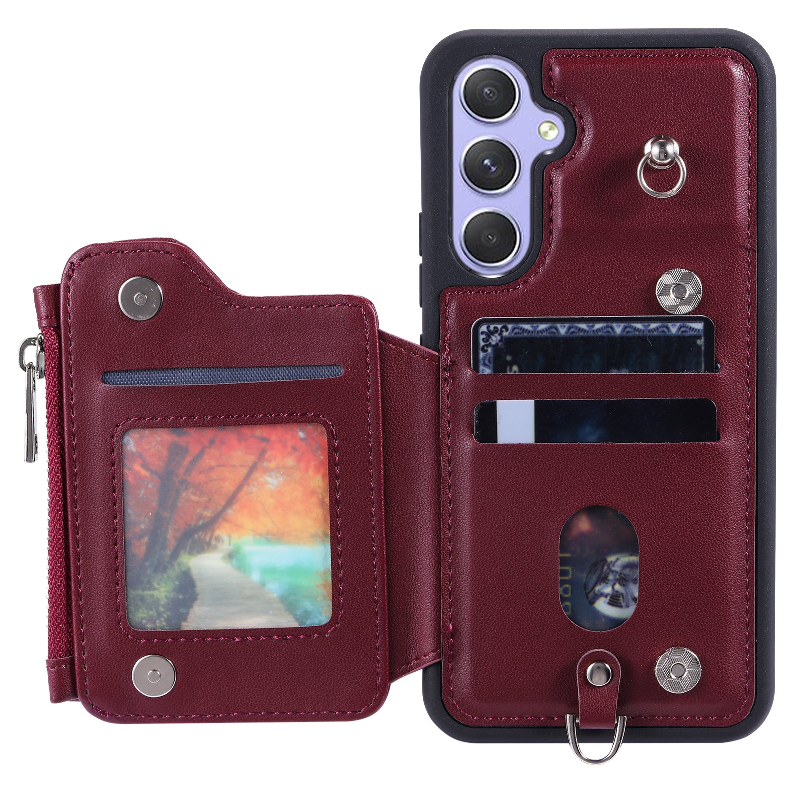 009 Phone Case for Samsung Galaxy A54 5G RFID Blocking PU TPU Bump Proof Cover Kickstand Zipper Wallet Shell with Strap 009 Phone Case for Samsung Galaxy A54 5G RFID Blocking PU TPU Bump Proof Cover Kickstand Zipper Wallet Shell with Strap